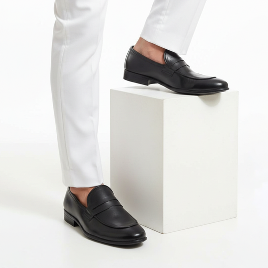 Elnoir Black Penny Loafers